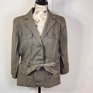 Women's Olive Belted Jacket